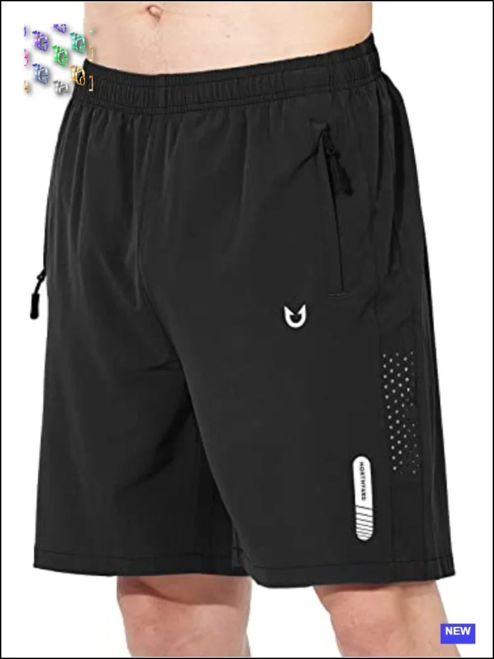 Men's Athletic Running Shorts with Zipper Pockets Quick-Dry